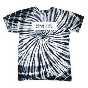 It's Lit Black Spiral Tie Dye Graphic T-Shirt S